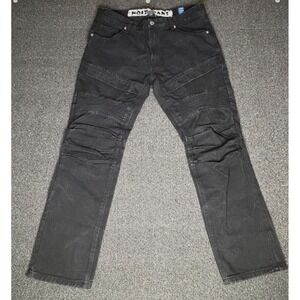 NOIZ Jeans Y2K Black Ribbed Faded Baggy Skateboard 36x32